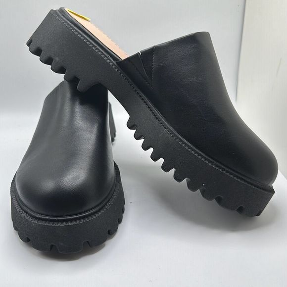 SINCERLY JULES Lugged Platform Clog 9 BLACK - Picture 6 of 7